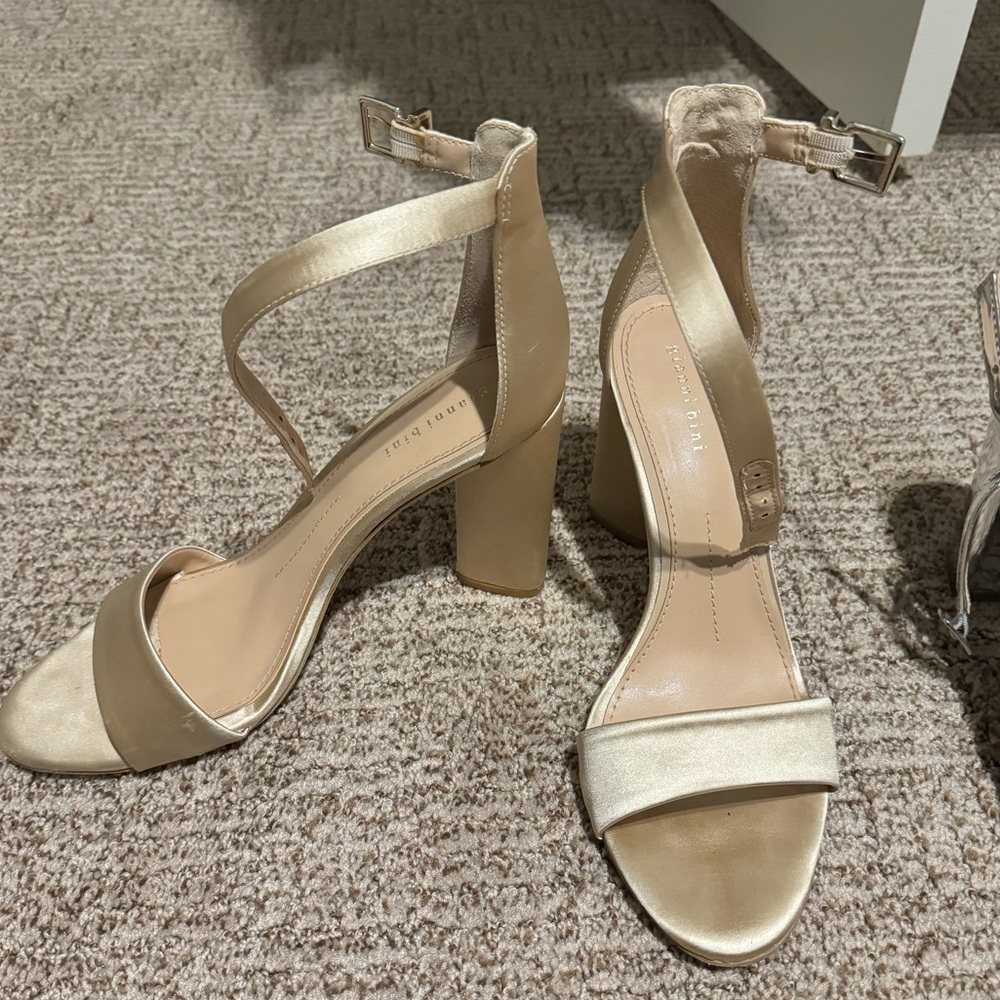 Gianni Bini Gold Satin Heels